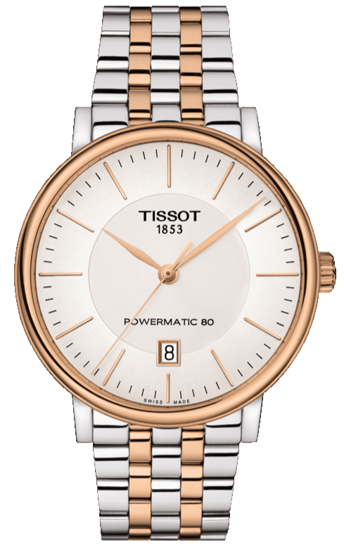 Buy Shop Tissot Carson Premium Powermatic 80 White Dial Two Tone Steel Strap Watch For Men - T122.407.22.031.01 USA Online
