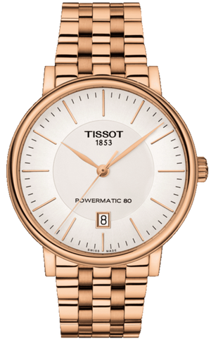 Buy Shop Tissot T Classic Carson Premium Automatic White Dial Rose Gold Steel Strap Watch for Men - T122.407.33.031.00 USA Online