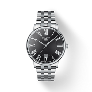 Buy Shop Tissot Carson Premium Black Dial Silver Steel Strap Watch For Men - T122.410.11.053.00 USA Online