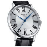 Buy Shop Tissot Carson Premium Silver Dial Black Leather Strap Watch For Men - T122.410.16.033.00 USA Online