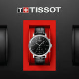 Buy Shop Tissot Carson Premium Chronograph Black Dial Black Leather Strap Watch For Men - T122.417.16.051.00 USA Online