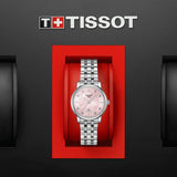 Buy Shop Tissot T Classic Carson Premium Lady Mother of Pearl Pink Dial Silver Steel Strap Watch For Women - T122.210.11.159.00 USA Online