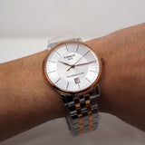 Buy Shop Tissot Carson Premium Powermatic 80 White Dial Two Tone Steel Strap Watch For Men - T122.407.22.031.01 USA Online
