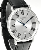 Buy Shop Tissot Carson Premium Silver Dial Black Leather Strap Watch For Men - T122.410.16.033.00 USA Online