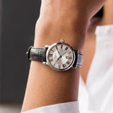 Buy Shop Tissot Carson Premium Lady Silver Dial Black Leather Strap Watch For Women - T122.210.16.033.00 USA Online