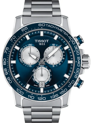 Buy Shop Tissot Supersport Chrono Blue Dial Silver Steel Strap Watch For Men - T125.617.11.041.00 USA Online