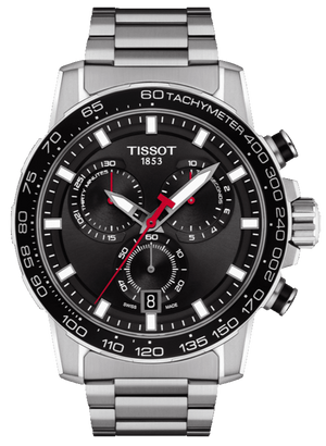 Tissot Supersport Chrono Black Dial Silver Steel Strap Watch For Men - T125.617.11.051.00