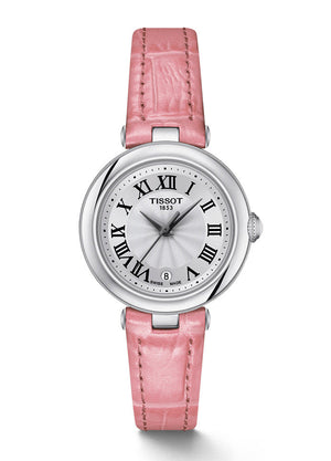 Buy Shop Tissot Bellissima Small Lady Silver Dial Pink Leather Strap Watch For Women - T126.010.16.013.01 USA Online