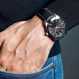 Buy Shop Tissot Gentleman Powermatic 80 Silicium Black Dial Black Leather Strap Watch For Men - T127.407.16.051.00 USA Online