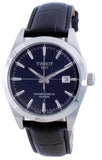 Buy Shop Tissot Gentleman Powermatic 80 Silicium Blue Dial Black Leather Strap Watch For Men - T127.407.16.041.01 USA Online