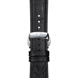 Buy Shop Tissot Gentleman Powermatic 80 Silicium Blue Dial Black Leather Strap Watch For Men - T127.407.16.041.01 USA Online