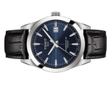 Buy Shop Tissot Gentleman Powermatic 80 Silicium Blue Dial Black Leather Strap Watch For Men - T127.407.16.041.01 USA Online