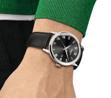 Buy Shop Tissot Everytime Medium Black Dial Black Leather Strap Watch For Men - T109.410.16.053.00 USA Online