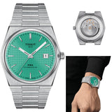 Buy Shop Tissot PRX Powermatic 80 Automatic Mint Green Dial Silver Steel Strap Watch for Men - T137.407.11.091.01 USA Online