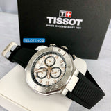 Tissot T Race Chronograph White Dial Black Rubber Strap Watch For Men - T141.417.17.011.00