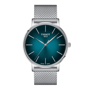 Buy Shop Tissot Everytime Gent Green Dial Silver Mesh Bracelet Watch for Men - T143.410.11.091.00 USA Online