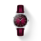 Buy Shop Tissot Everytime Lady Burgundy Dial Burgundy Leather Strap Watch for Women - T143.210.17.331.00 USA Online