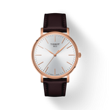 Buy Shop Tissot Everytime Gent Silver Dial Brown Leather Strap Watch for Men - T143.410.36.011.00 USA Online