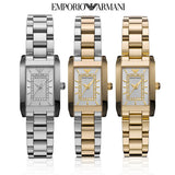 Buy Shop Emporio Armani Classic Diamonds Silver Dial Silver Steel Strap Watch For Women - AR3170 USA Online