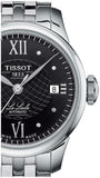 Buy Shop Tissot Le Locle Automatic Lady Black Dial Silver Steel Strap Watch For Women - T41.1.183.56 USA Online