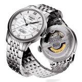 Buy Shop Tissot Le Locle Double Happiness Automatic Silver Dial Silver Steel Strap Watch For Men - T41.1.833.50 USA Online