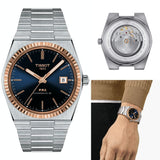 Buy Shop Tissot PRX Powermatic 80 Automatic 18K Gold Blue Dial Silver Steel Strap Watch for Men - T931.407.41.041.00 USA Online