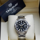 Tag Heuer Aquaracer Automatic Caliber 5 Black Dial Silver Steel Strap Watch for Men - WBD2110.BA0928