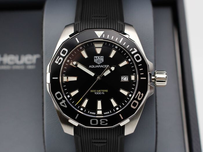Buy Shop Tag Heuer Aquaracer Black Dial Black Rubber Strap Watch for Men - WAY111A.FT6151 USA Online