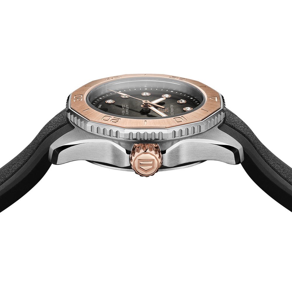 Buy Shop Tag Heuer Aquaracer Professional 200 Automatic Diamonds Black Dial Black Rubber Strap Watch for Women - WBP2451.FT6200 USA Online