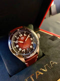 Buy Shop Tag Heuer Autavia Calibre 5 Chinese New Year Maroon Dial Maroon Leather Strap Watch for Men - WBE5193.FC8300 USA Online
