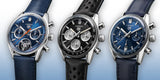 Buy Shop Tag Heuer Carrera Chronograph Blue Dial Blue Leather Strap Watch for Men - CBS2212.FC6535 USA Online