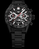 Buy Shop Tag Heuer Carrera Automatic Chronograph Black Dial Black Steel Strap Watch for Men - CBG2090.BH0661 USA Online
