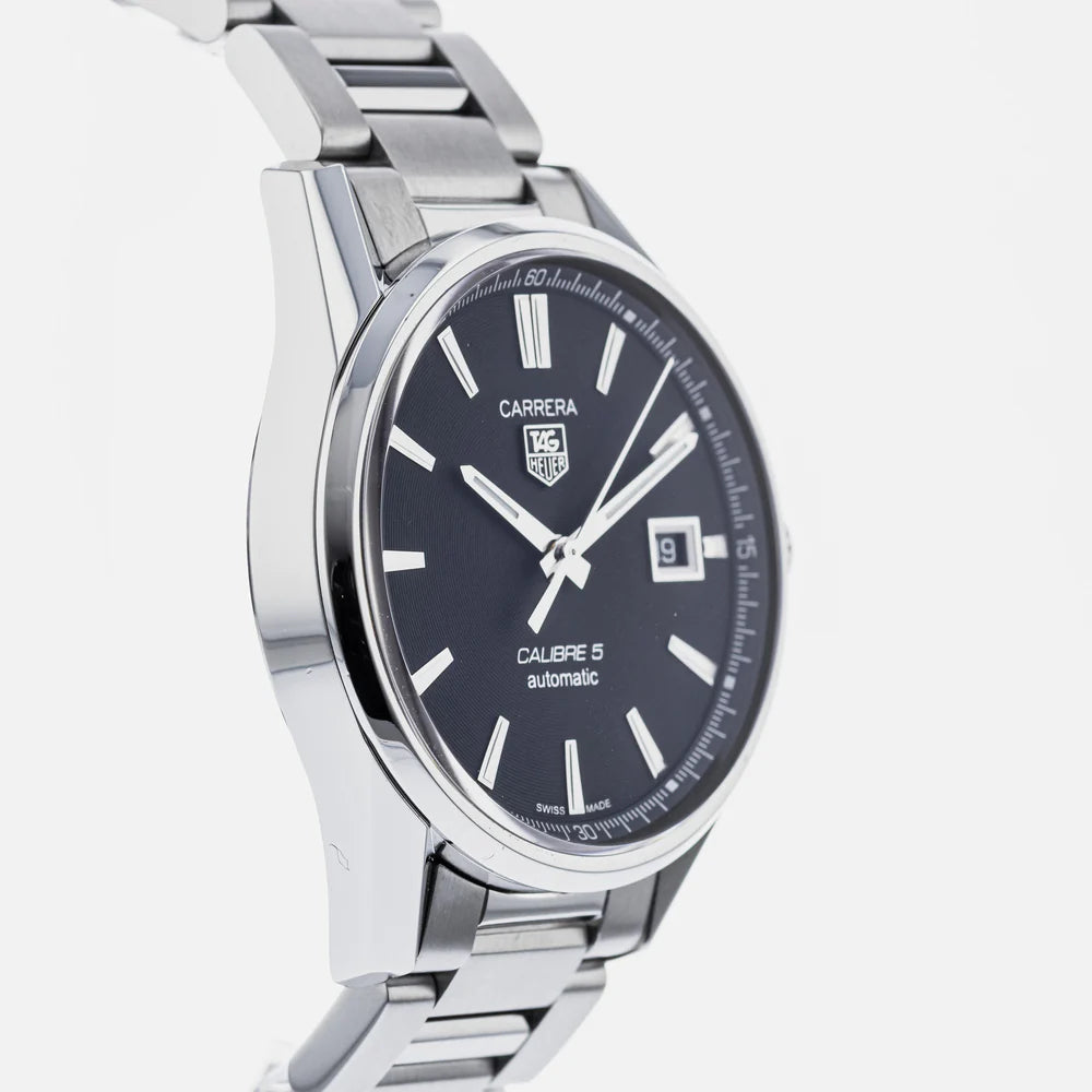 Buy Shop Tag Heuer Carrera Automatic Black Dial Silver Steel Strap Watch for Men - WAR211A.BA0782 USA Online