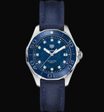 Buy Shop Tag Heuer Aquaracer Quartz Mother of Pearl Blue Dial Blue NATO Strap Watch for Women - WAY131L.FT6091 USA Online