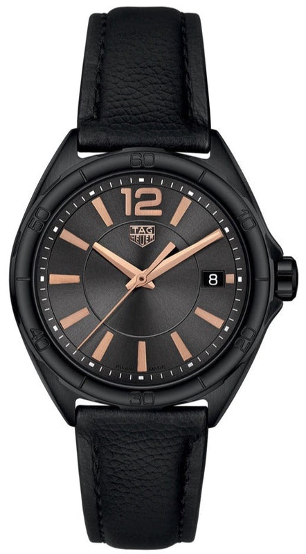 Buy Shop Tag Heuer Formula 1 Quartz Black Dial Black Leather Strap Watch for Women - WBJ1314.FC8230 USA Online