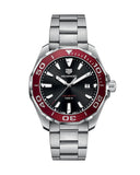Buy Shop Tag Heuer Aquaracer Black Dial Silver Steel Strap Watch for Men - WAY101B.BA0746 USA Online