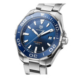 Buy Shop Tag Heuer Aquaracer Blue Dial Silver Steel Strap Watch for Men - WAY101C.BA0746 USA Online