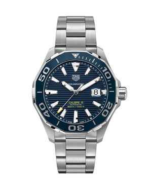 Buy Shop Tag Heuer Aquaracer Calibre 5 Blue Dial Silver Steel Strap Watch for Men - WAY201B.BA0927 USA Online