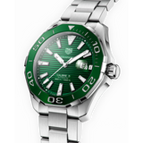 Buy Shop Tag Heuer Aquaracer Calibre 5 Green Dial Silver Steel Strap Watch for Men - WAY201S.BA0927 USA Online