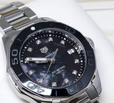 Buy Shop Tag Heuer Aquaracer Quartz Black Dial Silver Steel Strap Watch for Women - WAY131M.BA0748 USA Online