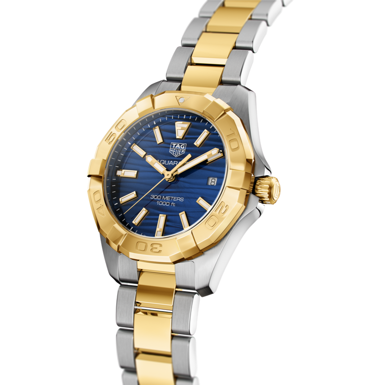 Buy Shop Tag Heuer Aquaracer Blue Dial Two Tone Steel Strap Watch for Women - WBD1325.BB0320 USA Online