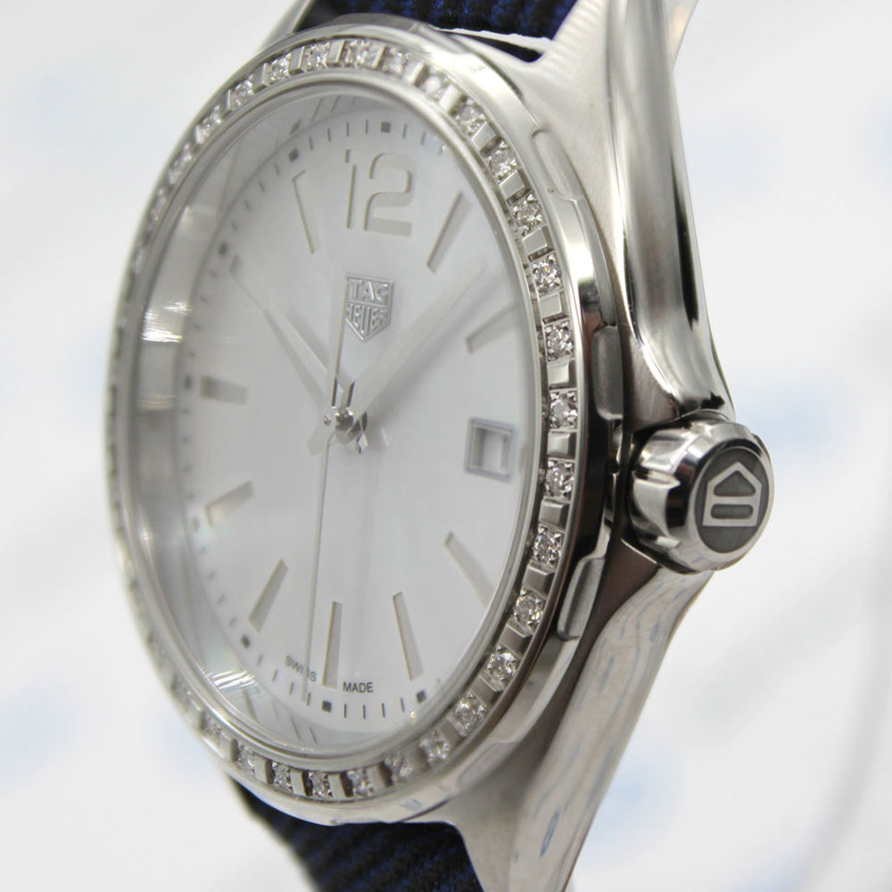 Buy Shop Tag Heuer Formula 1 Quartz Diamonds Mother of Pearl Dial Blue Leather Strap Watch for Women - WBJ131A.FC8251 USA Online