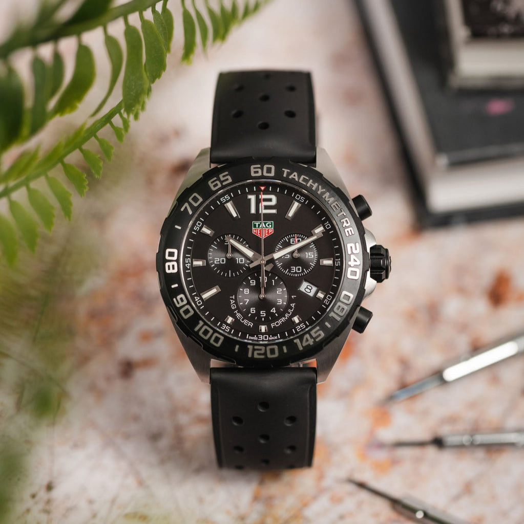 Buy Shop Tag Heuer Formula 1 Black Dial Black Leather Strap Watch for Men - CAZ1010.FT8024 USA Online