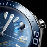 Buy Shop Tag Heuer Aquaracer Calibre 5 Automatic Blue Dial Blue Rubber Strap Watch for Men - WAY201B.FT6150 USA Online