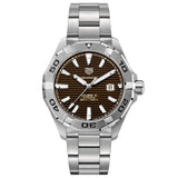 Buy Shop Tag Heuer Aquaracer Calibre 5 Automatic Sunray Brown Dial Silver Steel Strap Watch for Men - WAY2018.BA0927 USA Online