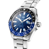 Buy Shop Tag Heuer Aquaracer GMT Calibre 6 Automatic Blue Dial Silver Steel Strap Watch for Men - WAY201T.BA0927 USA Online
