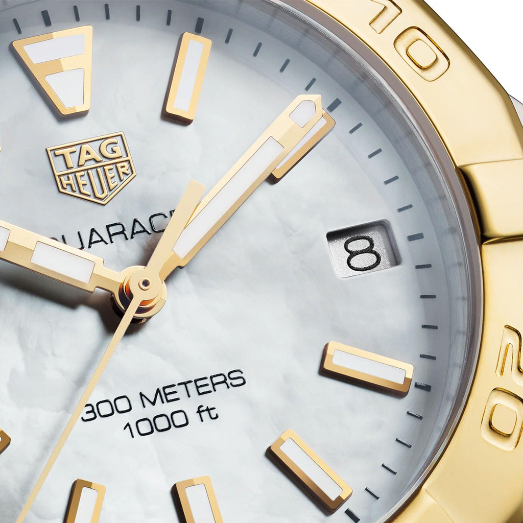 Buy Shop Tag Heuer Aquaracer Mother of Pearl Dial Two Tone Steel Strap Watch for Women - WBD1320.BB0320 USA Online