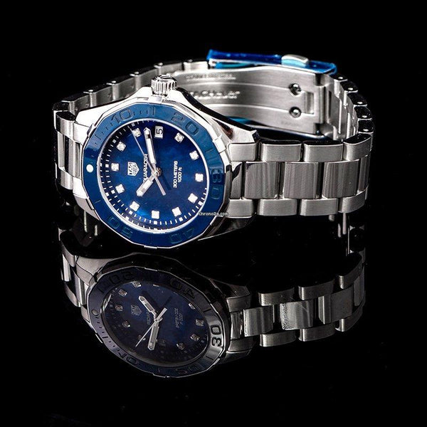 Buy Shop Tag Heuer Aquaracer 35mm Quartz Blue Dial Silver Steel Strap Watch for Women - WSY131L.BA0748 USA Online