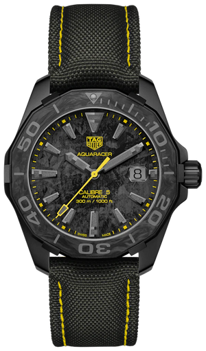 Buy Shop Tag Heuer Aquaracer Calibre 5 Black NATO Strap Carbon Dial Watch for Men - WBD218B.FC6446 USA Online