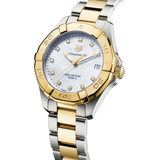 Buy Shop Tag Heuer Aquaracer White Mother of Pearl Dial Two Tone Steel Strap Watch for Women - WBD1322.BB0320 USA Online